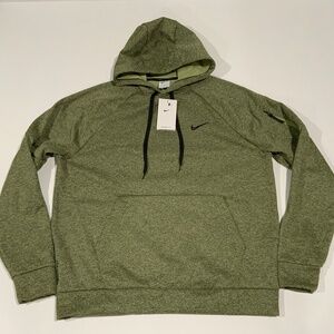 NWT Men’s Nike Sz L Green Hoodie Therma Fit Zippered Sleeve Pocket